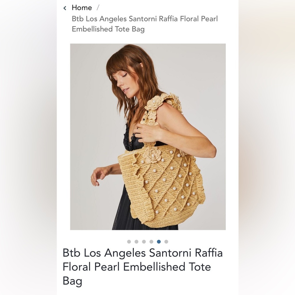 Tan Woven Tote with Diamond Pattern